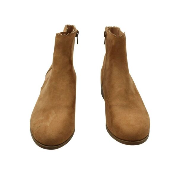 Charter Club Womens Brown Goring Scalloped Daxi Round Toe Block Heel Booties - Picture 3 of 9